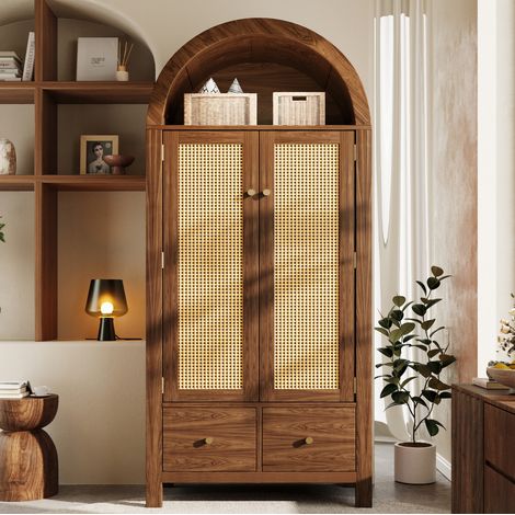 Armadio 2 ante 2 cassetti in legno 181x78x45 cm OKMYHOME (1/5)