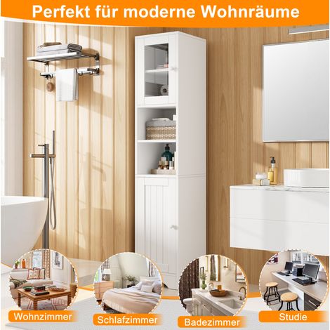 Armadio stretto 30x35x160 cm in truciolato bianco salvaspazio - CHICFURN (1/5)