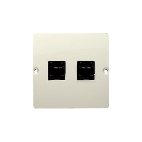 Prise Téléphonique Double Rj11 - Beige - Montage Mural - Pratique - Économie D'espace