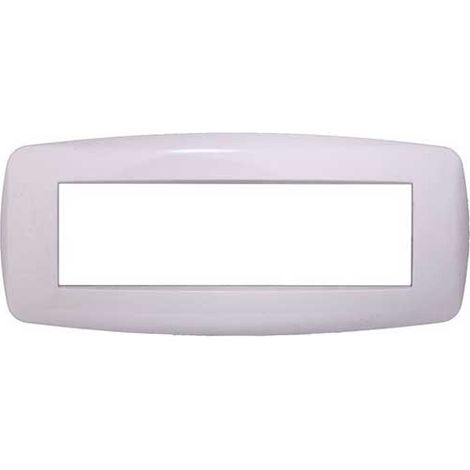 Ettroit Plaque compatible Bticino Livinglight 7 modules slim en plastique, coloris blanc - LN87701