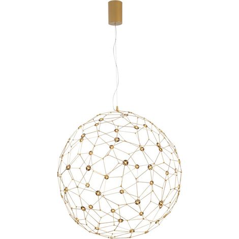 Merano Abilene Plafonnier Suspension Sphérique 80cm Métal Doré LED 21.6W 2520Lm 3000K
