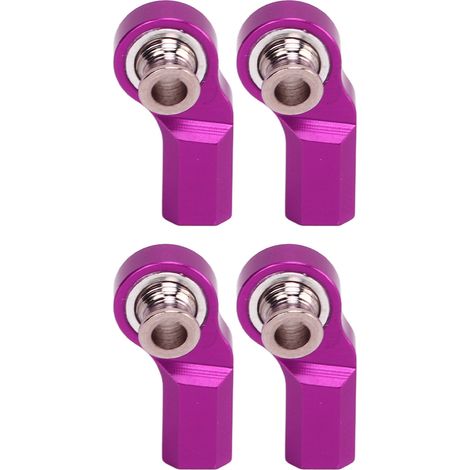 4 Têtes de Direction en Alliage d'Aluminium M3 pour Modèles RC 1/10, Compatible Axial SCX10, Violet (1/5)
