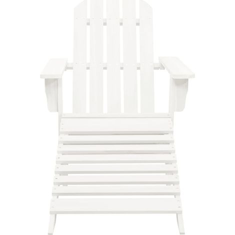 Chaise de jardin Chaise d'extérieur avec pouf Bois Blanc (1/5)
