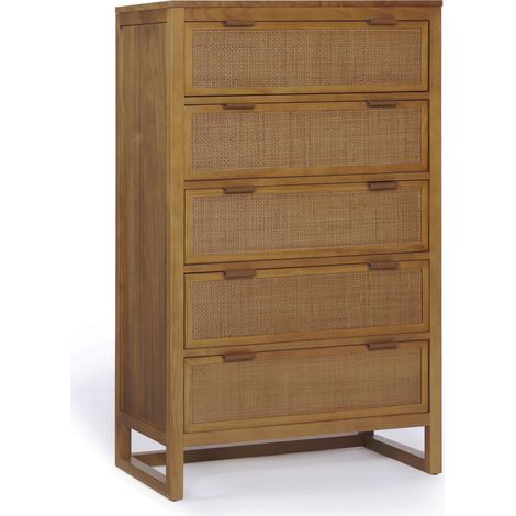 Teamson Home Hatteras Chest of Drawers 5 Drawer Bedroom Dresser, Natural (1/5)