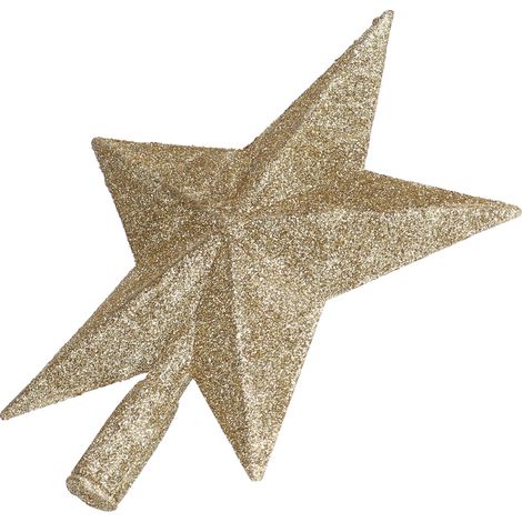 Décoration de sapin de Noël en forme d'étoile, dorée, légère et brillante, pour la maison (1/5)