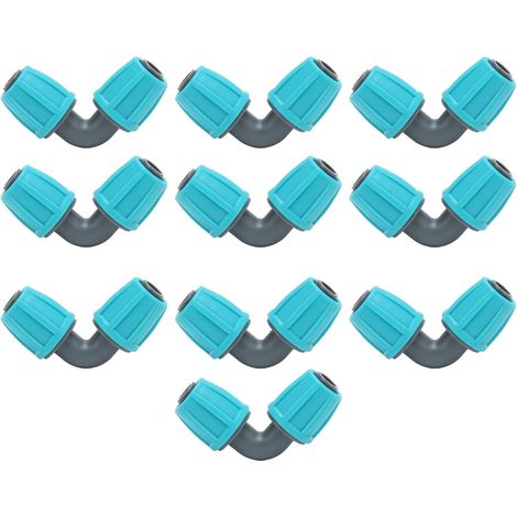 10 pièces 16 mm 0 virgule 6 pouces Lock Connecteur Barbelé PE 90 degrés Coude Tuyau Joint Agricole Irrigation Goutte Goutte Raccord (1/5)