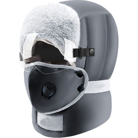 Gorro, máscara integrada, gafas antivaho, bufanda para el cuello, resistente a -40 °C, para caza, esquí y ciclismo, para hombre y mujer. (1/5)