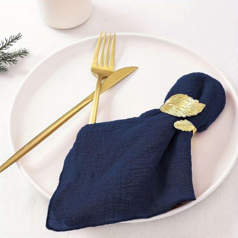 Serviette de table bohème en lin - 40 cm (16 pouces) style rustique champêtre