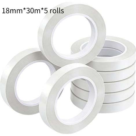 Ruban adhésif floral blanc légèrement transparent, ruban imperméable pour emballage de fleurs, convient aux bouquets, 18 mm x 30 m x 5 rouleaux (1/5)