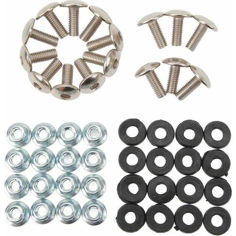 Kit de boulons, rondelles et écrous de garde-boue KZQ, kit de fixations filetées M6 pour VTT, quads et 4x4 50 cc, 70 cc, 90 cc, 110 cc, 125 cc (16 jeux) (1/3)