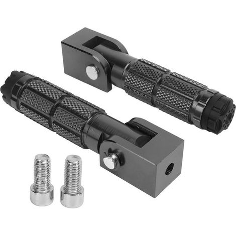 Reposapiés plegables antideslizantes de aleación de aluminio M8, 2 piezas, universales para bicicletas, quads, UTVs, karts, color negro. (1/5)