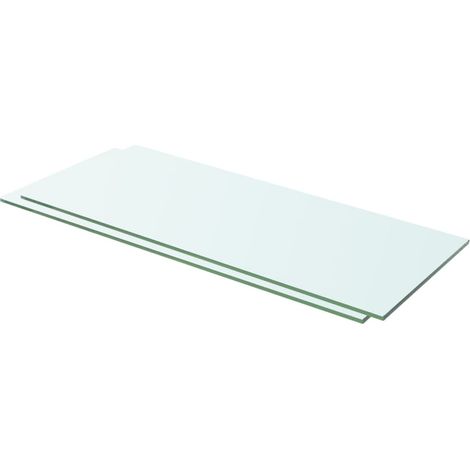2 pcs Panneaux d'étagère, Tablettes Murale, Meubles de rangement Verre Transparent 60x20 cm MAE2606 (1/3)