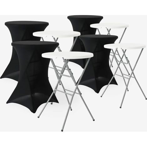 Mesa plegable de acero para eventos con funda protectora, set de 4 (1/4)