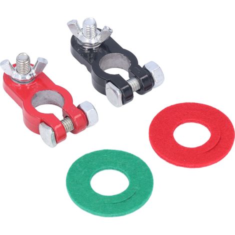 Connecteurs de batterie 2 pièces, pinces de serrage rapide universelles noires et rouges, pour voitures camions bateaux (1/5)