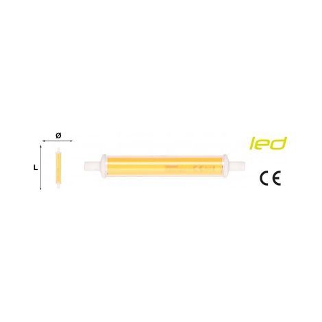 LAMPADA LED MAURER LINEA R7S 7,7W 850LM 3000K  CALDA 118MM