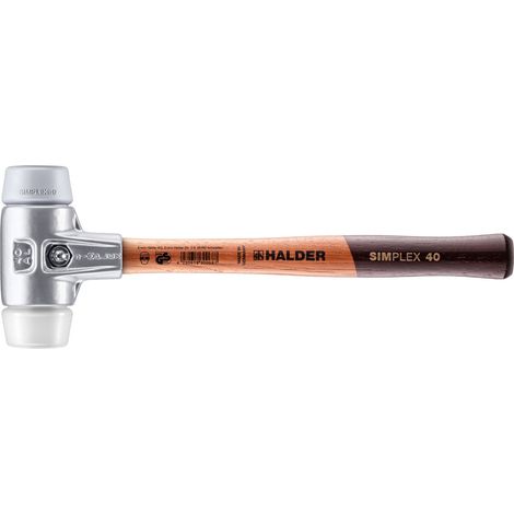 HALDER SIMPLEX Schonhammer Ø 40 mm TPE-mid grau / Superplastik mit Aluminiumgehäuse (1/5)