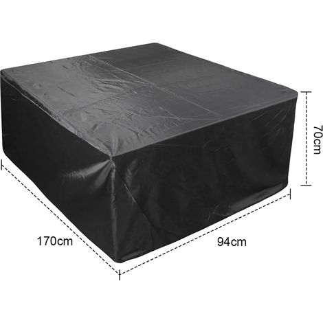Cubierta para muebles de jardín, cubierta transpirable para mesas y sillas, cubierta impermeable de tela Oxford para grupo de asientos, cubierta protectora rectangular para mesa de jardín (170x94x70cm (1/5)