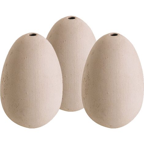 3 œufs factices en céramique pour poule CHICK'A (1/3)