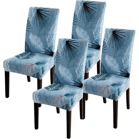 Housse de chaise extensible universelle imprimée (lot de 4) (1/5)