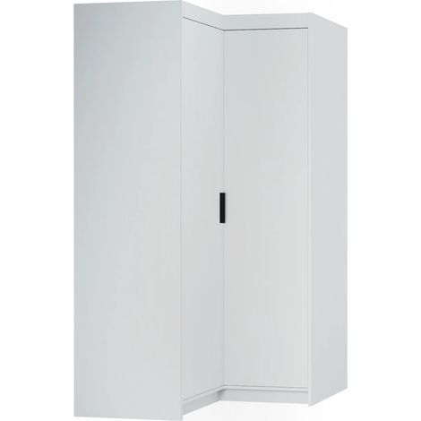 AX LIVING Schrank Modern Eckschrank weiß Storicos 97,8 x190,5 x97,8cm