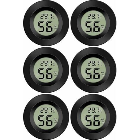 (6 STÜCK) Mini Digital LCD Thermometer Hygrometer Temperatur Luftfeuchtigkeit -50-70℃ 10%-99% RH Thermometer Tragbares Thermo-Hygrometer-Anzeigeinstrument