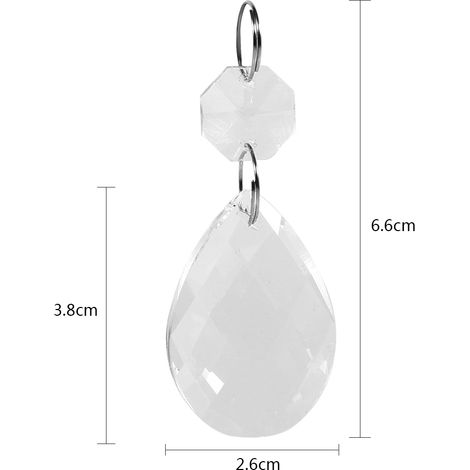 10 pièces de prismes en cristal transparent pour lustre, suspension, accessoires de bricolage (1/5)