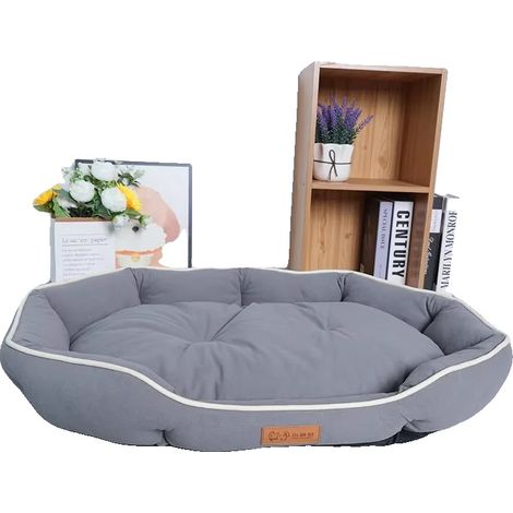 Sofá para mascotas, material cálido, diseño espacioso, gris, 90x60x16-a (1/2)