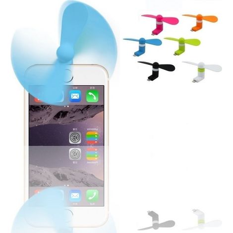 Trade Shop - MINI TRAGBARER USB-VENTILATOR UNIVERSAL BEFESTIGUNG AN SMARTPHONE TABLET HANDY -