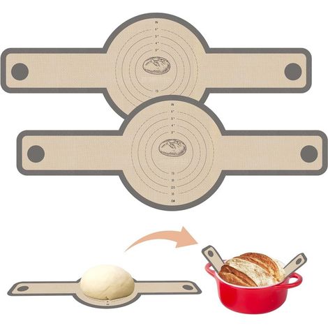 Set 2 tapis cuisson silicone avec poignées gris foncé (1/5)