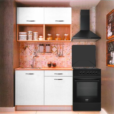 Cucina Cuneo 120 cm Rovere e Bianco Opaco con Elettrodomestici Inclusi – Compatta, Funzionale e Moderna (1/4)