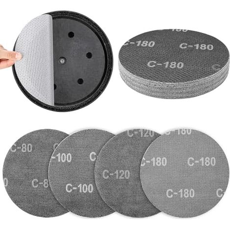Lot de 20 Disques Abrasifs Ø225mm Klett, Grain K80 K100 K120 K180, Maille Anti-Poussière pour Ponceuse Plafond, Ponceuse Plaques de Plâtre, Ponceuse Manche Long, Ponceuse Murale