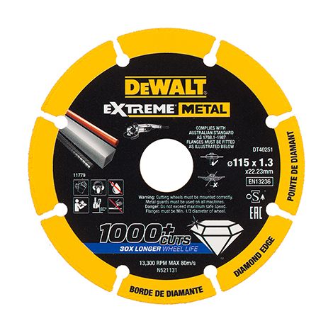 Dewalt extreme metal 115x1,3mm disco diamantato per ferro