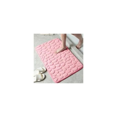 Tappetino da bagno in memory foam rosa, 40x60 cm, venduto singolarmente, assorbente e antiscivolo, adatto per bagno e soggiorno. - Crezuo