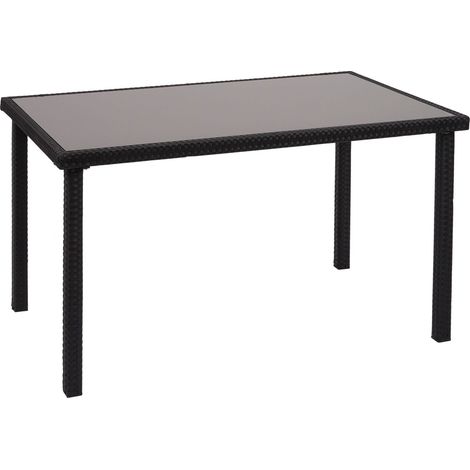 Poly-Rattan Tisch HHG-951, Gartentisch Balkontisch, 120x75cm schwarz (1/5)