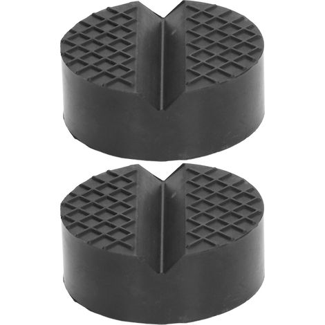 2 butoirs de protection universels en caoutchouc pour crics de voiture, en forme de V, rainurés, réutilisables, pour l'entretien automobile (1/5)