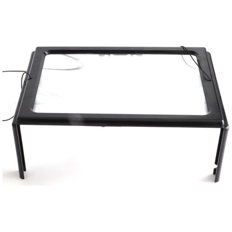 BUNTHAUS Loupe d'écran Loupe de Bureau avec Une lumière, Cadre de Ligne de lumières de Fresnel à 4 LED, adaptée à la Lecture de Livres, aux Excursions (1/5)