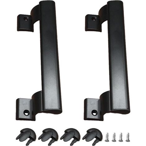 YMYNY Lot de 2 poignées de meubles, poignées de porte, poignées d'armoire, poignées en acier inoxydable, poignée de porte de tiroir d'armoire noire avec vis pour armoires, pour coffres, placards, comm (1/5)