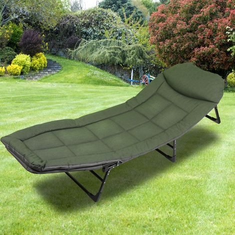 Jiubiaz Karpfenliege, 6-Fach verstellbarer Rückenlehne, klappbarer Feldbett, leichtes Angelliege Campingliege Campingbett, 195 x 65 x 32 cm