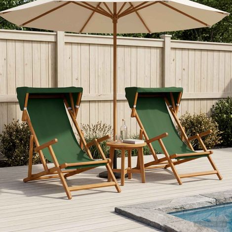 vidaXL Silla de terraza 2 pcs 3 Posición Madera de Eucalipto Maciza (1/5)