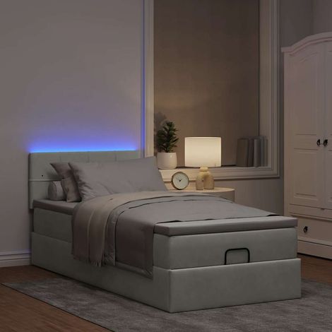 vidaXL Struttura Letto Pouf con Materasso 80x200 cm in Velluto (1/5)