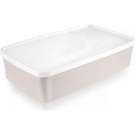 Lebensmittelbehälter mit Deckel, beige, Küchen-Lunchbox, 2 l