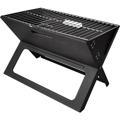 Barbacoa de carbón plegable rectangular fabricada en acero esmaltado con parrilla de acero inoxidable (1/3)