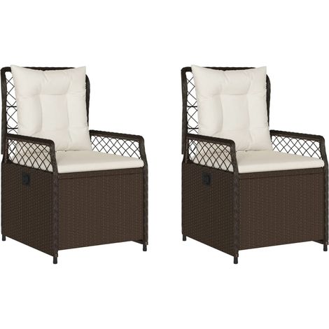 Maison Exclusive - Sedie da Giardino Reclinabili 2 pz Marrone in Polyrattan