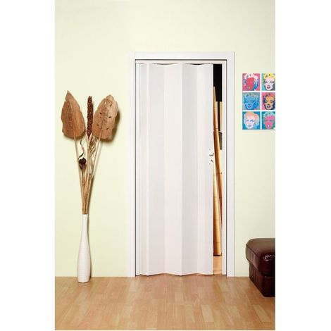 PORTA A SOFFIETTO EFFETTO LEGNO 82x214 cm - Col. Bianco