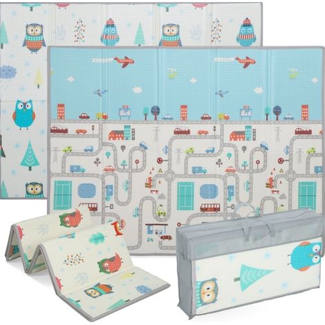 Alfombra de juego para bebé plegable de espuma antideslizante 200 x 150 x 1,5 cm reversible HOMVRA (1/5)