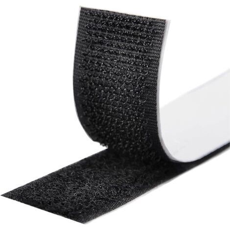 5M Klebeband, Klettverschluss, selbstklebendes Klettband für alle Montagearten, 16 mm Bilderrahmen (Schwarz)