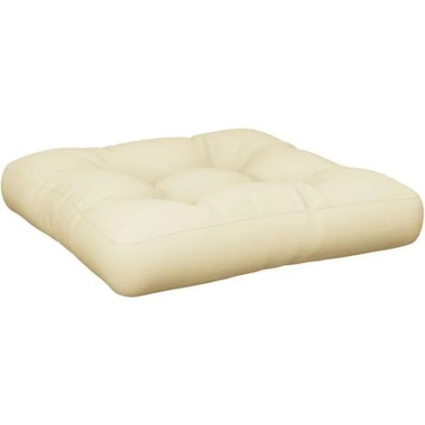 Coussin de plateau beige, dimensions 58 x 58 x 10 cm, en tissu (1/5)