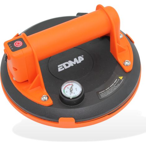 Edma – Ventouse électrique sur batterie – Charge max 130 kg – Pression régulée automatique – Compatible surfaces lisses et rugueuses