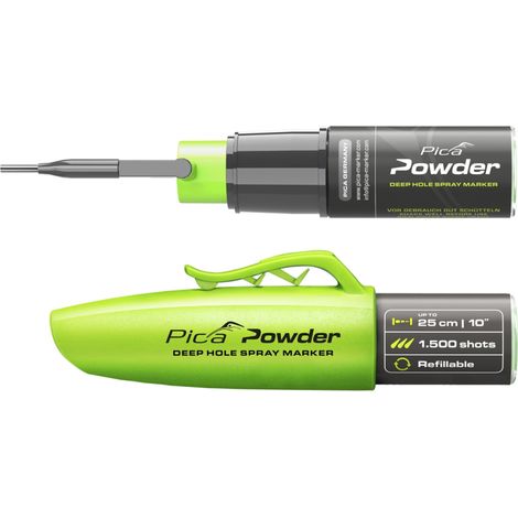 PICA-Marker mit grüner fluoreszierender Kreide, Löcher bis zu 25 cm, ZERO GAS-System.