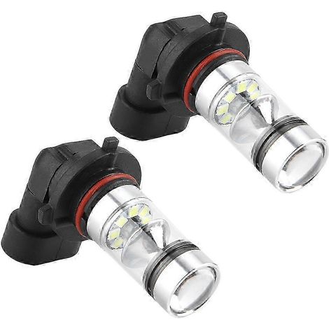 Kit de 2 ampoules LED blanches 9005/H10 100W 6000K pour phares antibrouillard et feux de route. (1/5)